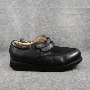 Mt Emey Shoes Womens 12 Comfort Oxford Lycra Casual Extra Wide Leather Black